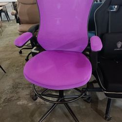 Misolant Tall Office Chair, Drafting Chair for Standing Desk, High Office Chair with Adjustable Lumbar Support, Flip-up Arm and Footrest Ring, Tall Dr