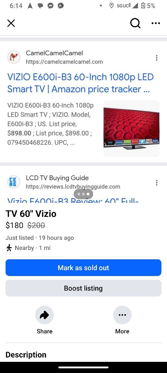HDTV 60" Vizio