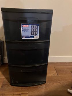 Sterilite Plastic 3-Drawer - Black