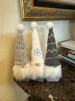 Set of 3 Holiday Gnome Figurines