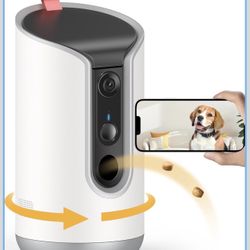 Pet Camera Treat Dispenser, 360°View Dog Camera with Phone App, 5G&2.4G WiFi 2-Way Talk Pet Cam Indoor for Cats Remote Treat Tossing, Motion Alerts, A