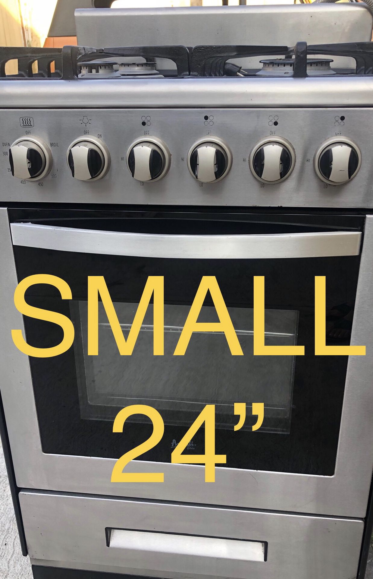 Small stove 24” wide STAINLESS STEEL