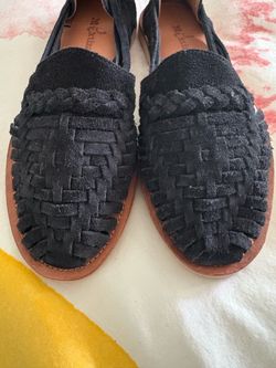 New Black Suade Huaraches Size 8 Woman