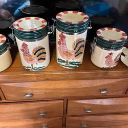 Vintage Rooster Canisters