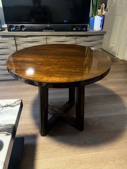 Round Table with Glass Top Troy Wesnidge Custom Solid Wood 30" Foyer