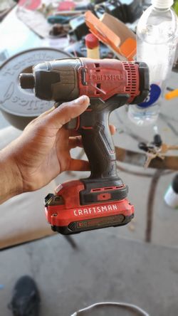 Craftsman destornillador de impacto máximo de 20 V, 1/4 pulgada, 2,800 RPM, luz de trabajo LED, baterÃa.