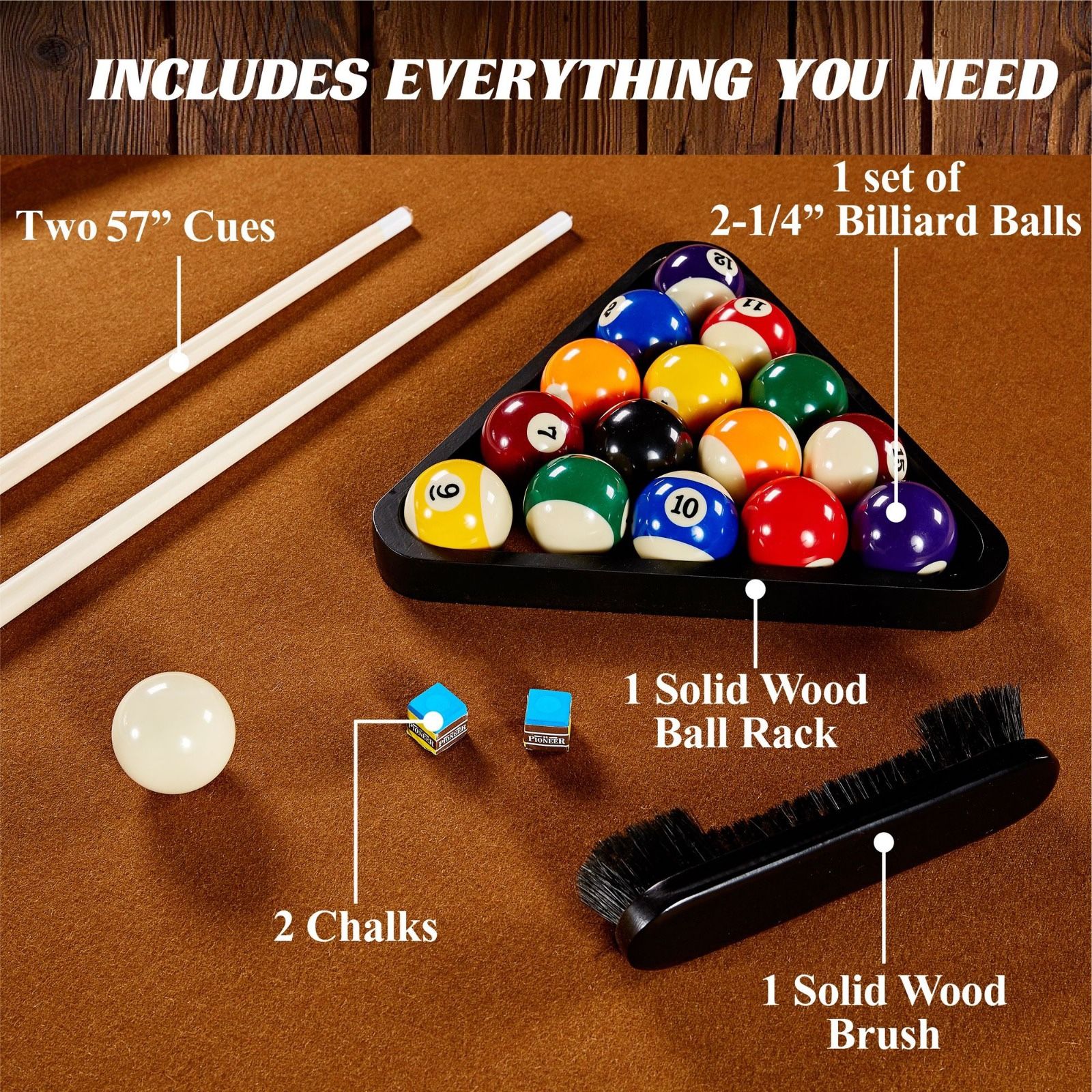 Barrington 8 Ft. Sutter Premium Billiard Table with Cue Set and