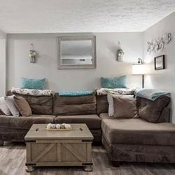 Big Comfy Brown Sectional Couch