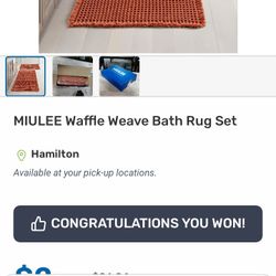 MIULEE Waffle Weave Bath Rug Set