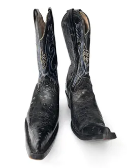 Botas Jar Boots negras de avestruz - Talla 8.5 US