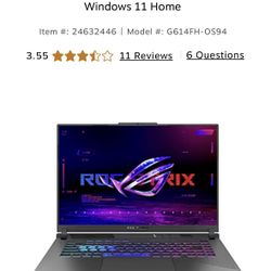 Asus ROG Strix G16 16” 165hz (2025)