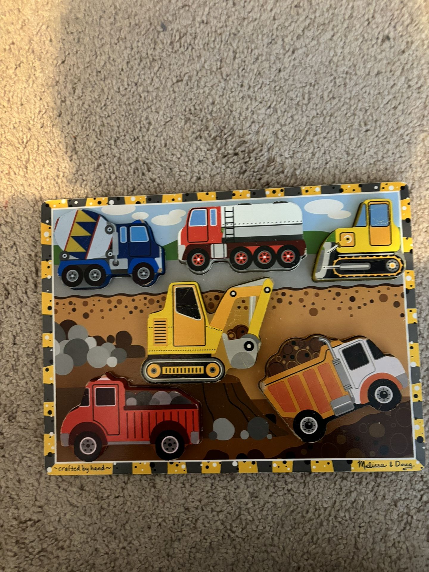 Wooden Construction Vehicle Puzzle