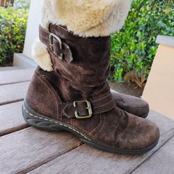 Brigitte Earth Spirit Size 8 Fur Lined Suede Boots