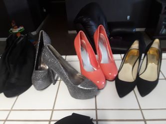 High heels Michael kors size 9, $30.. Charlotte russe size 8, $10 black guess size 8,$ 5