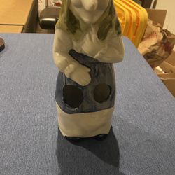 Vintage 70s kitchen Witch  utensil holder 10 inches tall