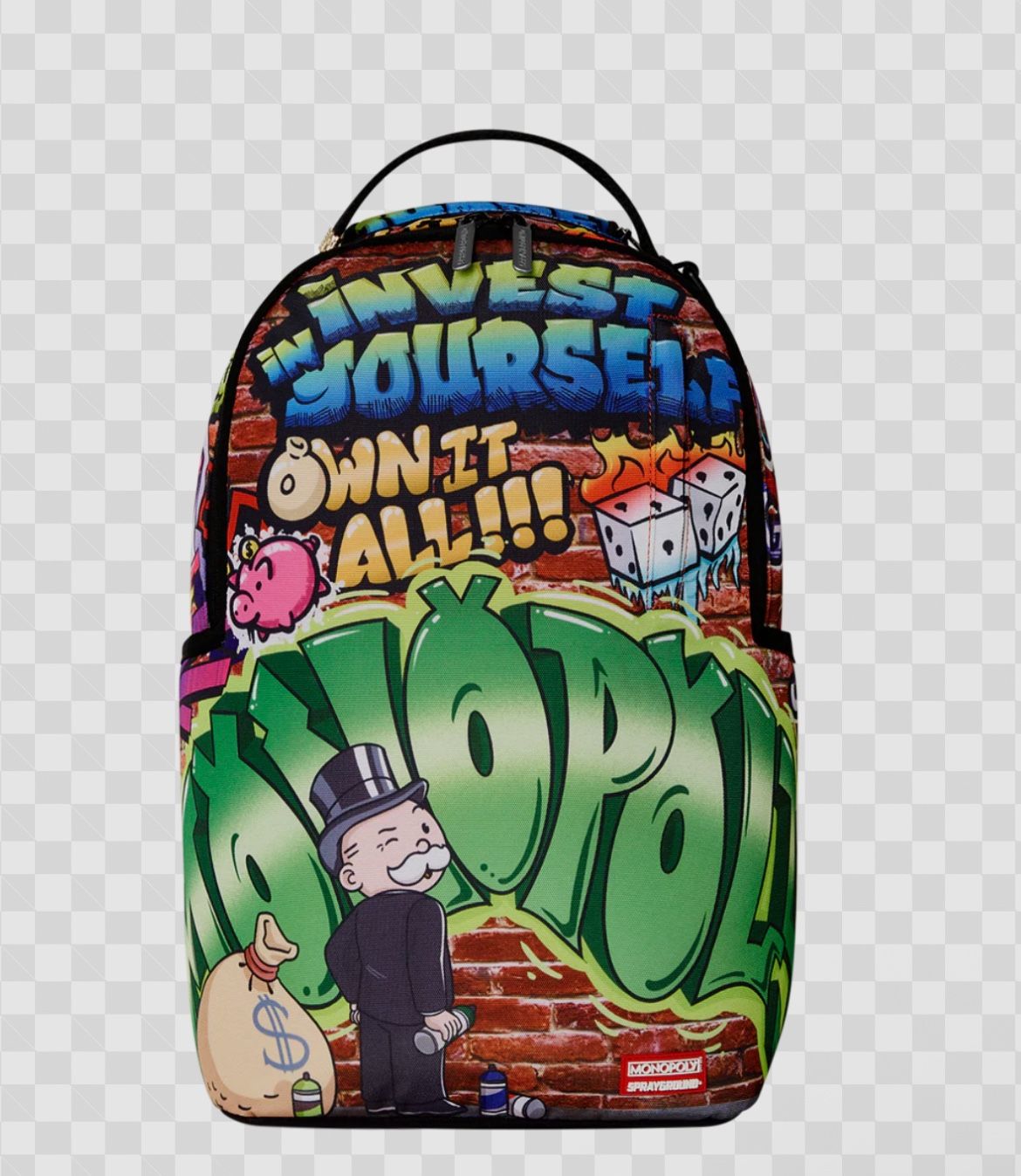 spray ground monopoly backpack