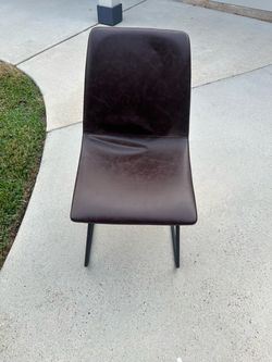Dark Brown Leather Dining Chair