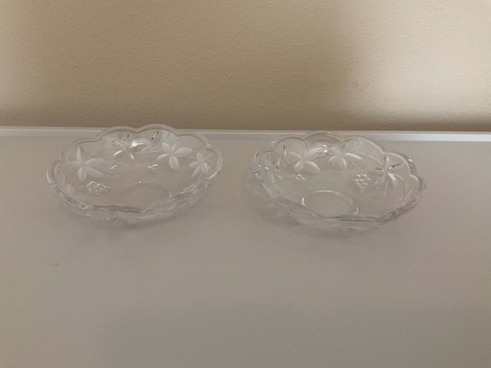 Two Small glass serving bowls 5.5 in - Garden Terrace Mikasa