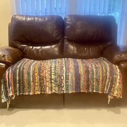 Power Reclining 2 seater leather loveseat