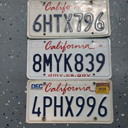 California Used License Plates 