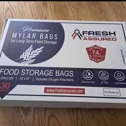 NEW - Fresh Assured 1 Gallon Mylar Bags for Food Storage