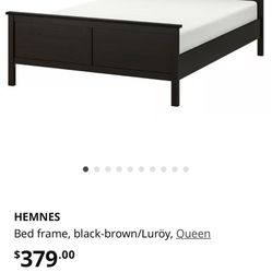 Queen Bed frame HEMNES Black