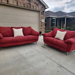 Red Couch Set (delivery available)
