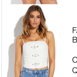 Faux leather corset crop top