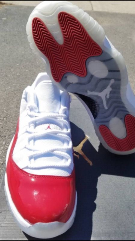 White and Red Jordan 11s