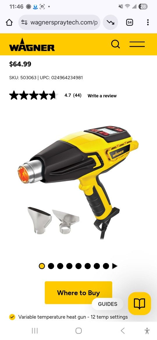 Wagner Professional Strength Heat Gun