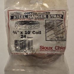 NEW Copper Plated Steel Hanger Straps. 3/4"x10' Coil , 24 Gauge, Item# 524-10CPK2