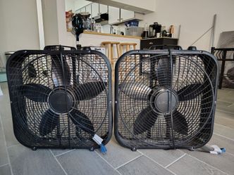 Set of 2 Lasko Cool Colors 20" 3-Speed Steel Weather-Resistant Motor Box Fan