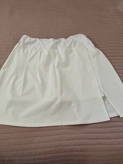 White Athletic Skort with Built-In Shorts