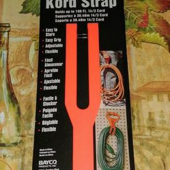 Kord Strap (2 Pack) & (2) Heavy Duty Wrap-It Storage Strap (for Extension Cords Storage) $10+ Value 