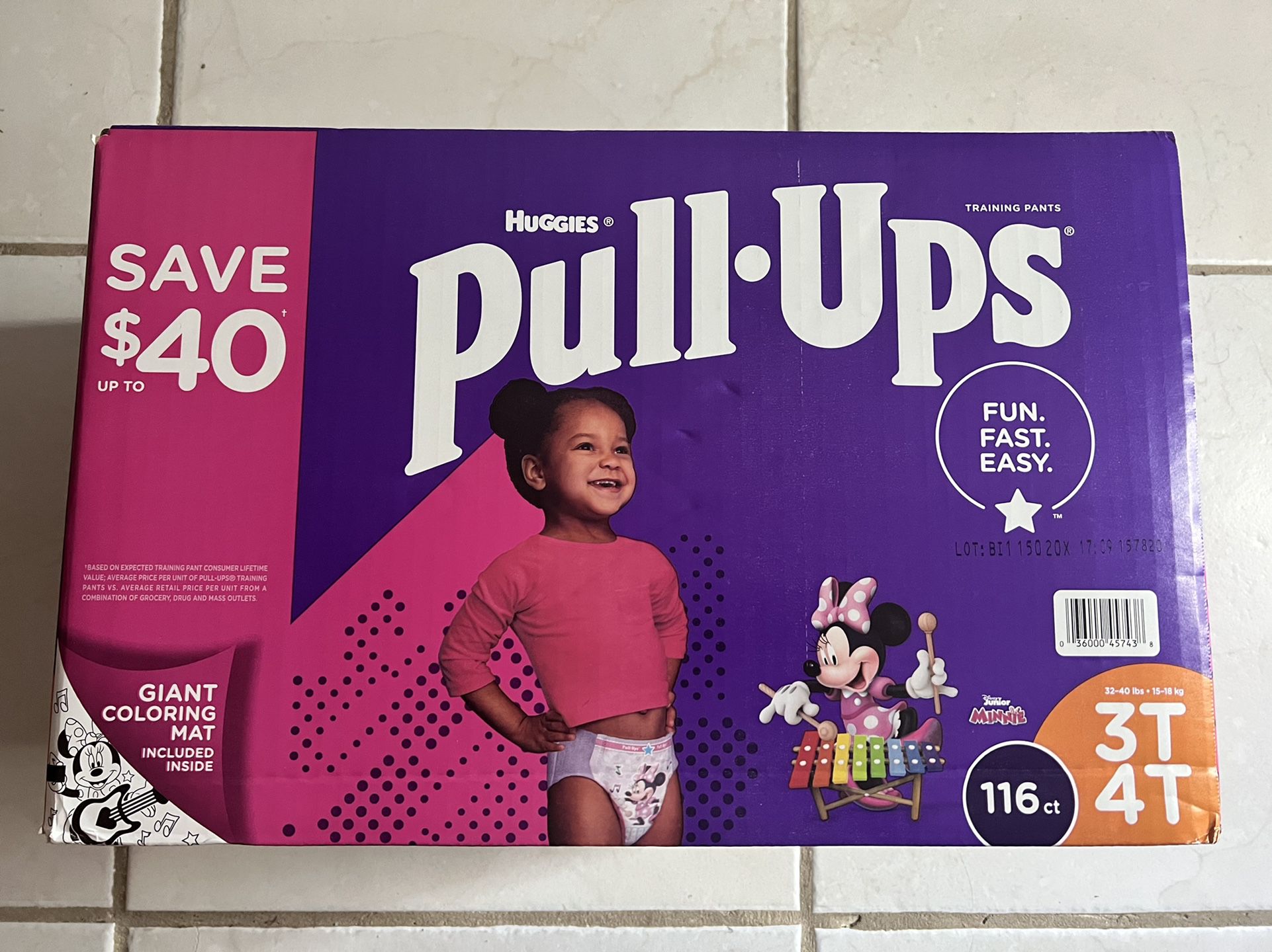 Pull-Ups Female Training Pants, 3T - 4T, 116 Count And Huggies Simply Clean Fragrance-Free Baby Wipes Bogo 