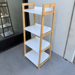 New In Box 13.5x12x45 Inch Inch Tall 4 Tier Bookshelf Display Shelf Rack Natural Bamboo Frame Organizer Home Decor Furniture 
