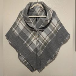 Modena Collared  Plaid Sweater | Poncho | Cape
