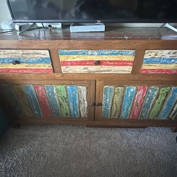 Colorful Balinese Credenza Or Dresser