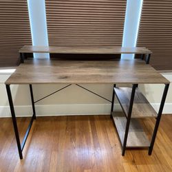 47 Inch Computer desk/Writing Table with Storage Shelves and monitor stand.