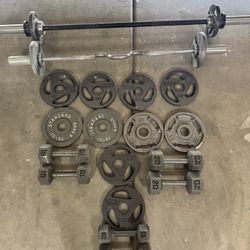 Olympic Weight Plates, Dumbbells And Bars