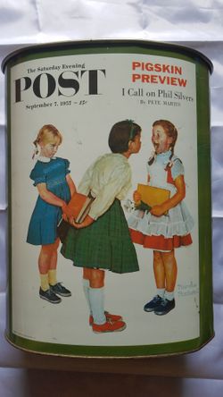 70's Vintage NORMAN ROCKWELL waste basket