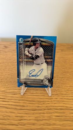 Eduardo Herrera Bowman Chrome Auto Blue Refractor /150