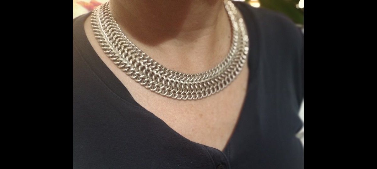 stunning choker pure taxco silver