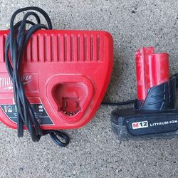 Milwaukee 12.V 3.0AH Battery And Charger