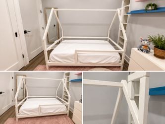 Kids Solid Wood Montessori Twin Bed + Casper Mattress + Waterproof Protector