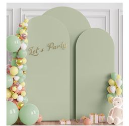 3pc Sage Green Spandex Backdrop Covers
