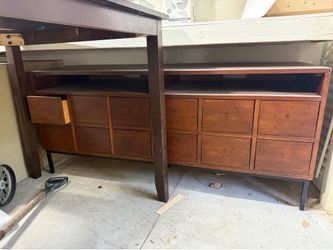 Solid wood tv credenza - 12 drawers