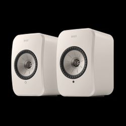 KEF LSX II LT Wireless HiFi Speakers (Stone White, Pair)