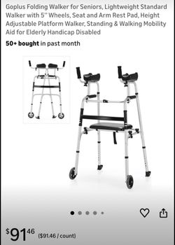 New Goplus Folding Walker For Seniors