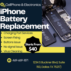 iPhone battery replacement starts at $40 same time repair